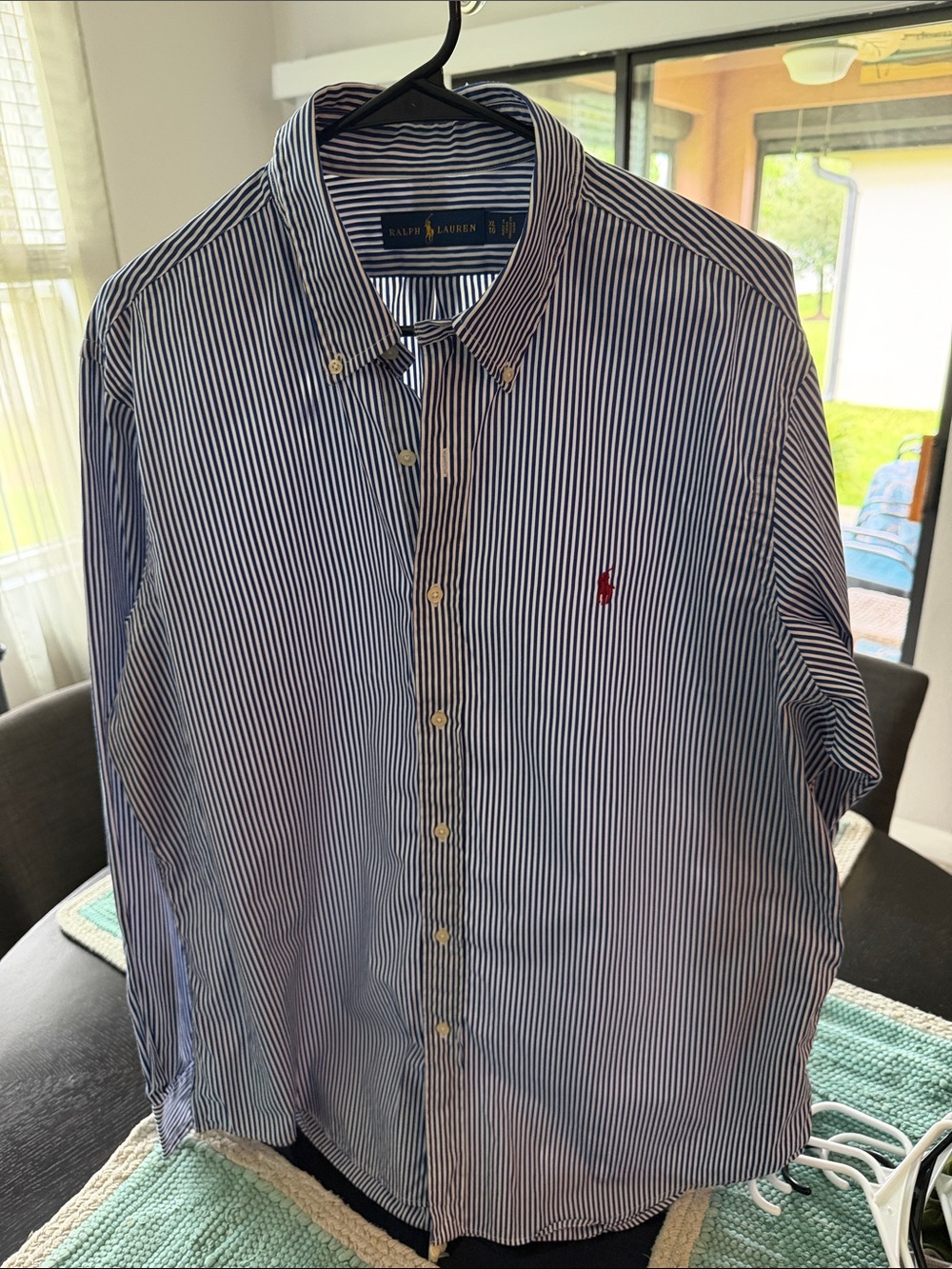 Ralph Lauren Navy & White Pinstripe Button-Down Shirt